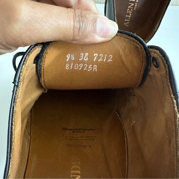 Allen Edmonds Men's Whitney Plain Toe Derby Oxford Shoes in Black Color sz 9.5 - Picture 13 of 15